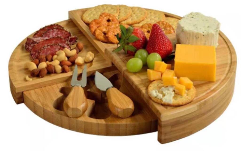 Premium Bamboo Cheese Board Set with Knife Set – Perfect for Entertaining